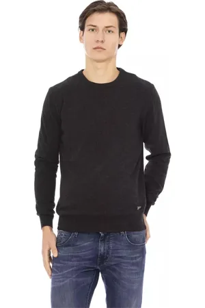 BALDININI Strik, Herre, Sort, L, Uld, Monogram Crewneck Sweater
