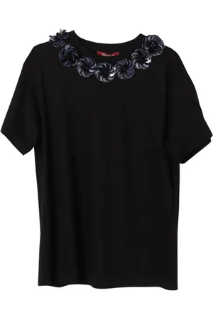 Max Mara Top, Dame, Sort, S, Lyserød Paillet Sweater