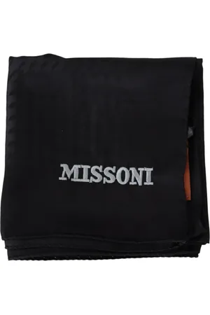 Missoni Tilbehør, Herre, Sort, ONE SIZE, Uld, Ægte Uldtørklæde med Logo Broderi