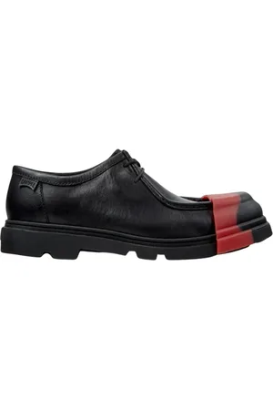 Camper Sko, Herre, Sort, 43 EU, Læder, Klassiske Brogue Sko Sort Gummi Accent