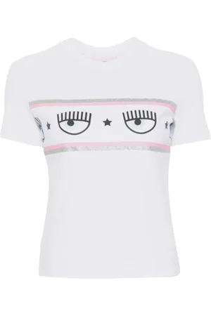 Chiara Ferragni Top, Dame, Hvid, S, Bomuld, Kortærmet T-shirt