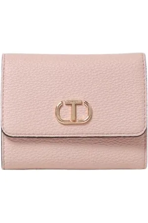 Twin-Set Tilbehør, Dame, Lyserød, ONE SIZE, Læder, Rosa Læder TriFold Pung