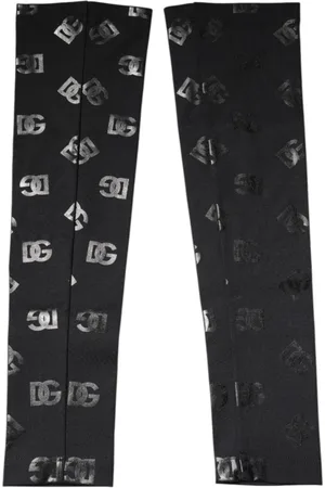 Dolce & Gabbana Tilbehør, Dame, Sort, ONE SIZE, Uld, Logo Monogram Uld Armærmer