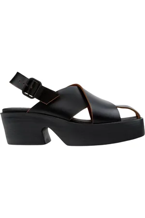 Camper Sko, Dame, Sort, 38 EU, Læder, Læder Platform Sandal
