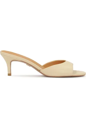 Kazar Sko, Dame, , 39 EU, Læder, Creme flip-flops på en lav stilettohæl