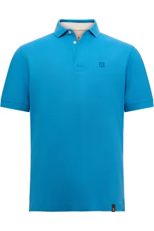 Boggi Milano Top, Herre, Blå, L, Bomuld, Bomuld Piqué Polo Skjorte