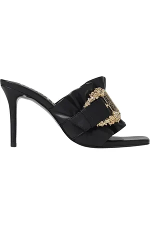 VERSACE Sko, Dame, Sort, 39 EU, Læder, Sorte hæle sandaler