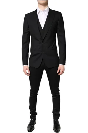Dolce & Gabbana Jakkesæt, Herre, Sort, S, Formelt Slim Fit Jakkesæt