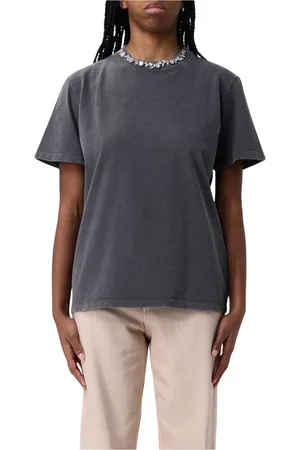 Golden Goose Top, Dame, Sort, M, Uld, Rhinestone Neck Tee Stilfuld Kul Dame