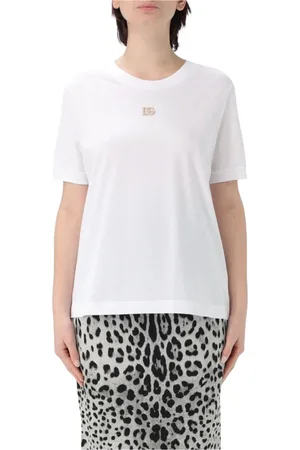 Dolce & Gabbana Top, Dame, Hvid, XS, Klassisk Logo T-shirt
