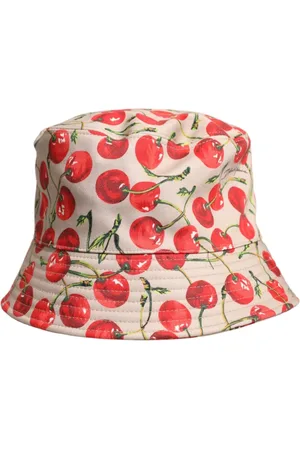 Dolce & Gabbana Tilbehør, Herre, Flerfarvet, 59 CM, Bomuld, Trykt bredskygget spandehat