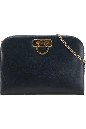 Salvatore Ferragamo Pre-owned, Dame, Blå, ONE SIZE, Uld, Pre-owned Laeder crossbody-tasker