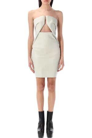 Rick Owens Kjole, Dame, Grå, S, Gul Creme Asymmetrisk Kjole