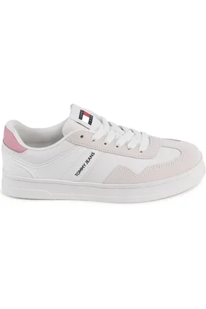 Tommy Hilfiger Sko, Dame, Hvid, 41 EU, Hvide Ruskind Minimalistiske Sneakers