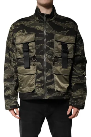 Dolce & Gabbana Jakke, Herre, Flerfarvet, XL, Bomuld, Multifarvet Camouflage Bomberjakke i Bomuld