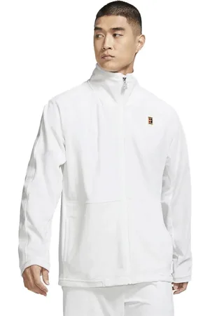 Nike Jakke, Herre, Hvid, S, Uld, Blød Tennisjakke Hvid Retrostil