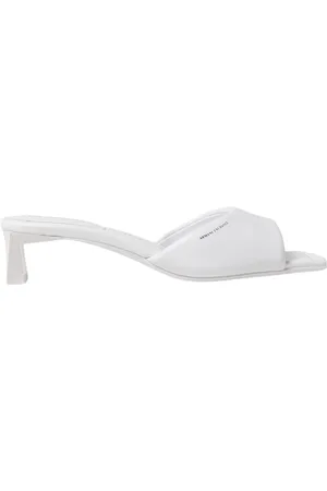 Armani Exchange Sko, Dame, Hvid, 37 EU, Læder, Hvide Læder Hæle Sandaler