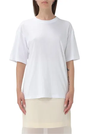 Sportmax Top, Dame, Hvid, S, Bomuld, Hvid Bomuld Afslappet Pasform T-Shirt