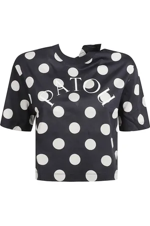 Patou Top, Dame, Blå, S, Cropped T-shirt med tørklæde detalje
