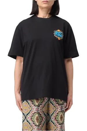 Etro Top, Dame, Sort, XS, Bomuld, Blomstret Sort T-shirt