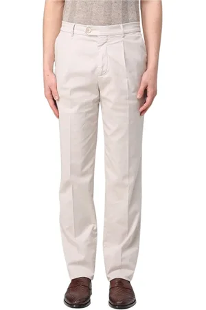 Brunello Cucinelli Bukser, Herre, , M, Bomuld, Hvide bomuldsbukser