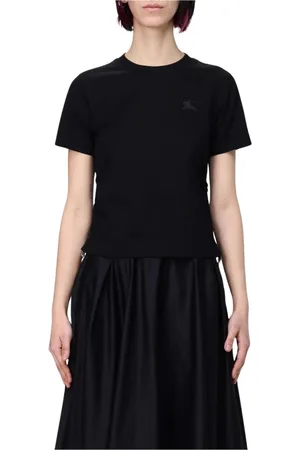Burberry Top, Dame, Sort, M, Sort Logo Print T-shirt