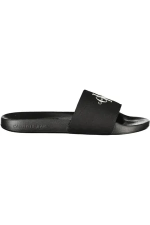 Calvin Klein Sko, Herre, Sort, 43 EU, Polyester, Sorte Polyester Strappy Sandaler