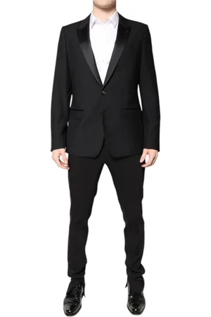 Dolce & Gabbana Jakkesæt, Herre, Sort, XL, Slim Fit Suit med Blazer og Bukser