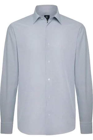 Boggi Milano Skjorte, Herre, Blå, 3XL, Nylon, Micro Fancy Nylon Stretch Tokyo Krave Slim Fit