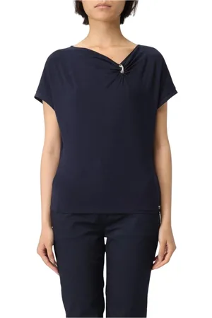 Liu Jo Top, Dame, Blå, S, Elegant Sort Crewneck T-Shirt