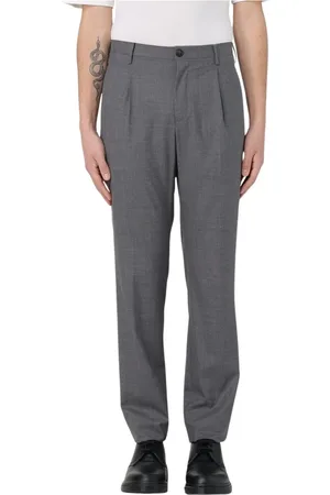 Incotex Bukser, Herre, Grå, 2XL, Uld, Klassiske Plisserede Bukser Moderne Stil