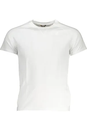 K-Way Top, Herre, Hvid, XL, Bomuld, Luksus Hvid Bomuld Tee med Crew Neck