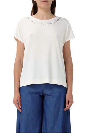 Liu Jo Top, Dame, Hvid, L, Uld, Hvid Crew Neck T-Shirt