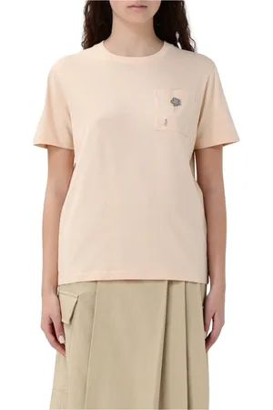 Kenzo Top, Dame, Lyserød, L, Bomuld, T-shirt med Broche