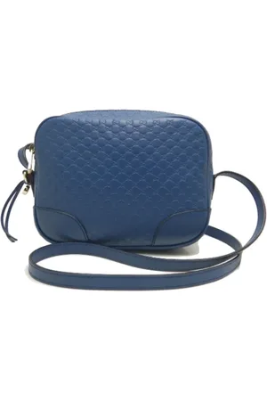 Gucci Pre-owned, Dame, Blå, ONE SIZE, Uld, Pre-owned Laeder crossbody-tasker
