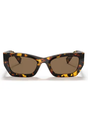Miu Miu Tilbehør, Dame, Brun, 53 MM, Uld, Glimt Solbriller