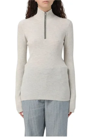 Brunello Cucinelli Strik, Dame, , 2XS, Ribstrikket Lynlåstrøje