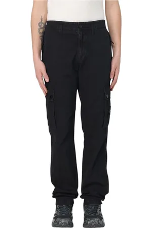 Stone Island Bukser, Herre, Sort, W31, Bomuld, Moderne Blå Cargo Bukser