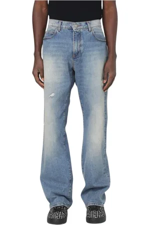 Balmain Jeans, Herre, Blå, W30, Bomuld, Slidte Straight Leg Jeans