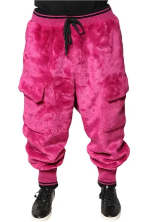 Dolce & Gabbana Bukser, Herre, Lyserød, 3XL, Polyester, Luksuriøse Cargo Jogging Sweatpants
