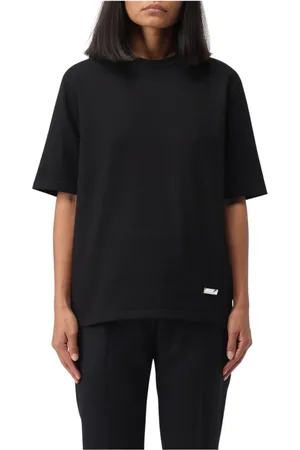 Jil Sander Top, Dame, Sort, M, Bomuld, Sort Crew Neck Tee Minimalistisk Stil