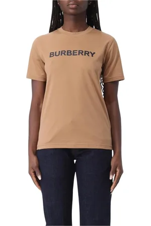 Burberry Top, Dame, Brun, XS, Bomuld, Logo Bomuld T-Shirt Kvinde Brun