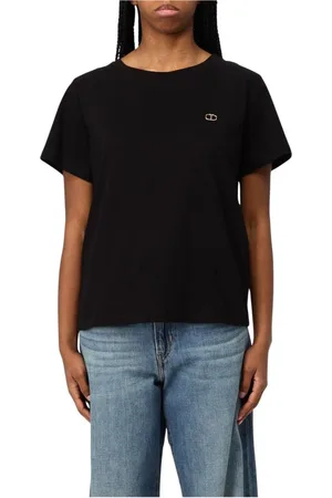 Twin-Set Top, Dame, Sort, L, Bomuld, Sort Crew Neck T-Shirt Kvinder
