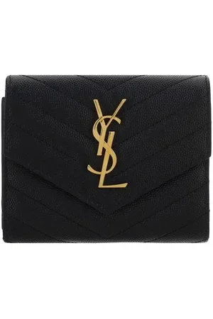 Saint Laurent Tilbehør, Dame, Sort, ONE SIZE, Uld, Quiltet Matelassé Pung med YSL Logo