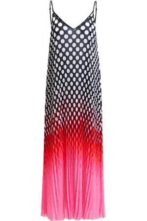 Essentiel Antwerp Kjole, Dame, Lyserød, XS, Polyester, Hyacinth Maxi Kjole Polkaprikker Print