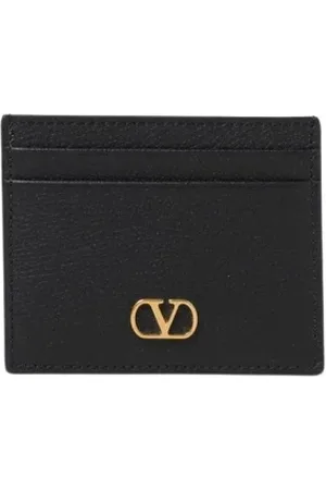 VALENTINO GARAVANI Tilbehør, Dame, Sort, ONE SIZE, Læder, Sort Signature Kortholder Clutch