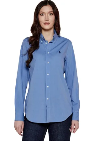 Ralph Lauren Bluser & Skjorter, Dame, Blå, 2XS, Bomuld, Chemise Tætsiddende Stræk Skjorte