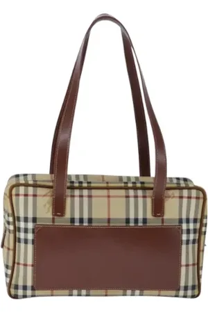 Burberry Pre-owned, Dame, , ONE SIZE, Uld, Pre-owned Canvas skuldertasker