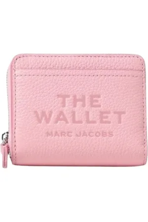 Marc Jacobs Tilbehør, Dame, Lyserød, ONE SIZE, Læder, Sort ZipAround Pung til Kvinder