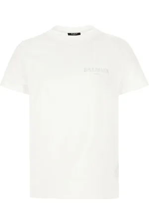 Balmain Top, Herre, Hvid, S, Bomuld, Afslappet Bomuld T-Shirt til Mænd